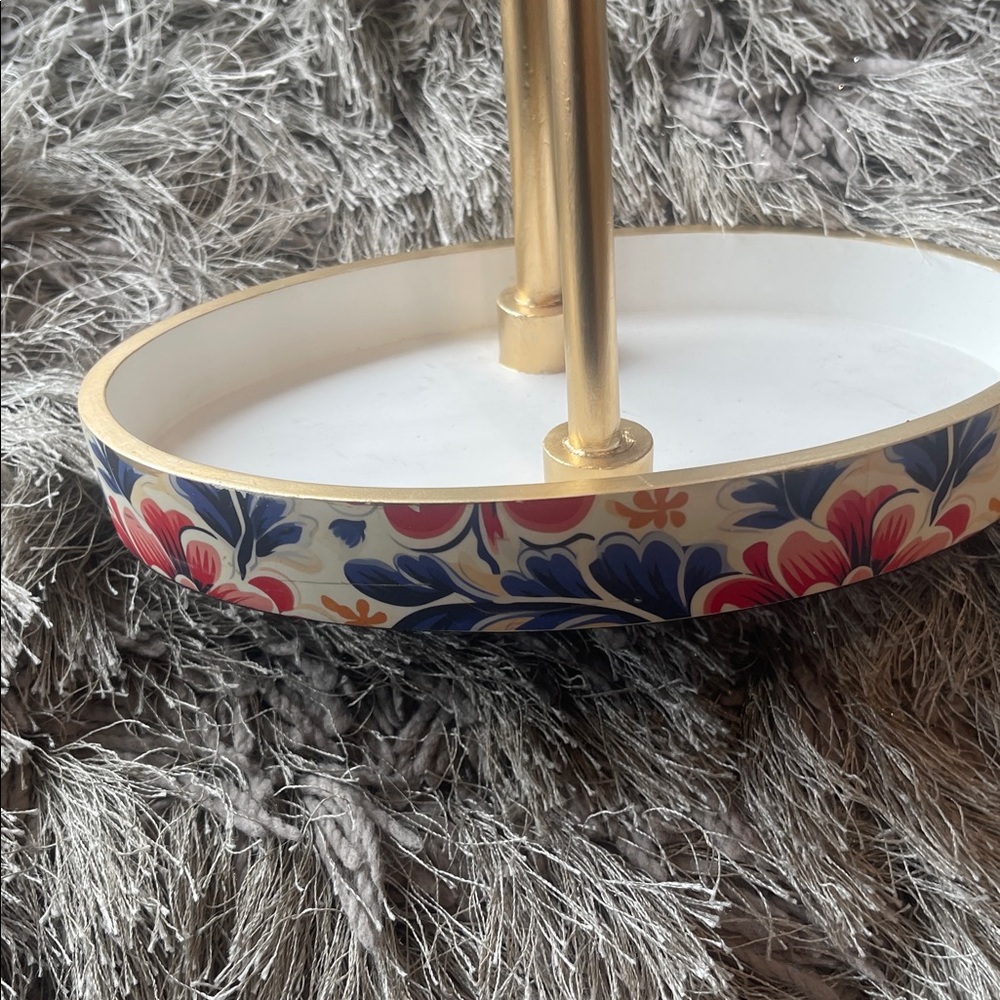 Floral Jewelry Stand with Gold Accents - Picture 4 of 6